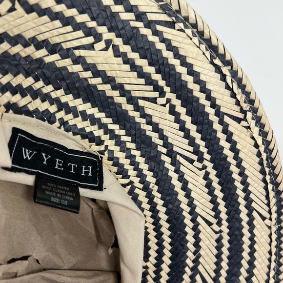 WYETH Paper Hat | black & ivory/tan striped main image 7